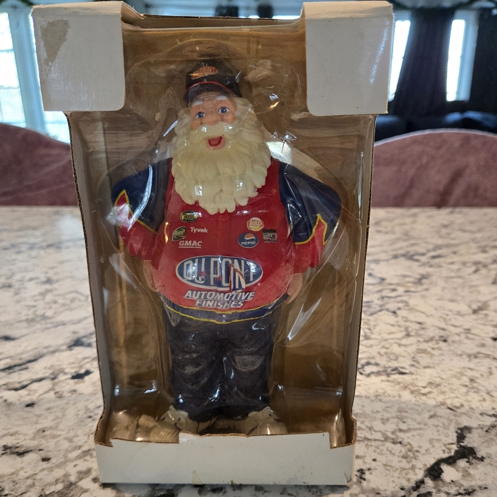 NASCAR Santa Claus Figure Statue Jeff Gordon DuPont Hat Coat 8" 2004
